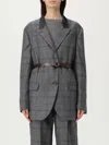 Brunello Cucinelli Blazer  Woman Color Blue In Multi