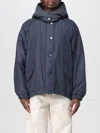 Brunello Cucinelli Puffer Jackets With Hood And Pockets In Blue