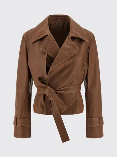 BRUNELLO CUCINELLI JACKET BRUNELLO CUCINELLI WOMAN COLOR BROWN,H65708032