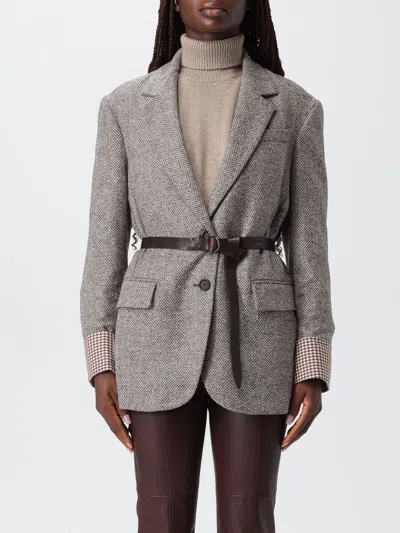 Brunello Cucinelli Jacket  Woman Color Brown In Gray