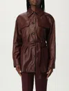 Brunello Cucinelli Leather Jacket In Burgundy