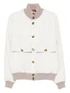 Brunello Cucinelli Wool Bomber Jacket Puffer Jackets White In White