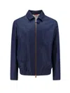 Brunello Cucinelli Men's Linen Jacket In Denim