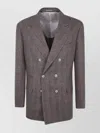 Brunello Cucinelli Jacket Double-breasted Back Vent In Gray