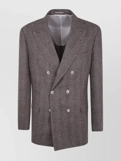 BRUNELLO CUCINELLI JACKET DOUBLE-BREASTED BACK VENT