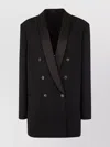 Brunello Cucinelli Jacket Double Breasted Satin Lapel In Black