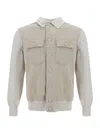 Brunello Cucinelli Jacket In English White Avena