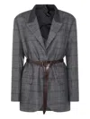 Brunello Cucinelli Women Monile Houndstooth Blazer In Gray