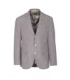 Brunello Cucinelli Houndstooth Check Long Sleeve Jacket In Gray