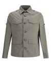 Brunello Cucinelli Waterproof Beige Techno Cotton Jacket In Green