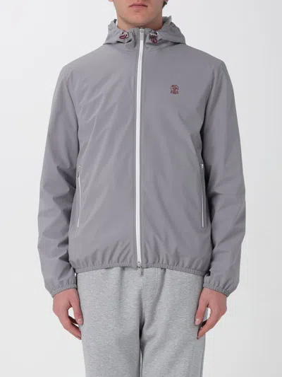 Brunello Cucinelli Grey Nylon Hooded Jacket In Gray