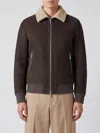 Brunello Cucinelli Suede Bomber In Grey