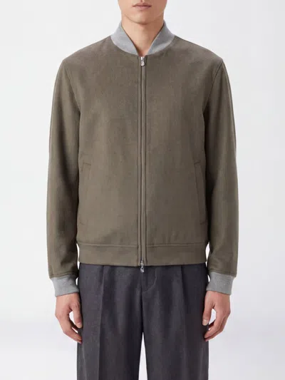 Brunello Cucinelli Jacket Men Color Military In Brown