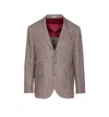 Brunello Cucinelli Houndstooth Wool Blend Single-breasted Blazer In Multi
