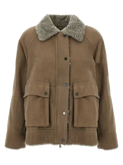 Brunello Cucinelli Jacket Puffer Jackets Beige In Brown