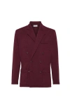 Brunello Cucinelli Double-breasted Knitted Blazer In Red