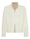 Brunello Cucinelli Reversible Leather Bomber Jacket In White