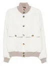 Brunello Cucinelli Wool Bomber Jacket Puffer Jackets White In White