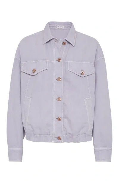 Brunello Cucinelli Jacket With Monili In Purple