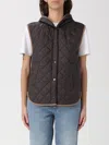 Brunello Cucinelli Lightweight Nylon Quilted Sleeveless Jacket Jackets And Coats Black In Brown