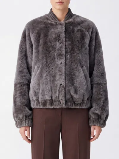 Brunello Cucinelli Jacket Woman Color Grey In Gray