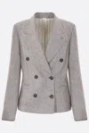 Brunello Cucinelli Double-breasted Blazer In Gray