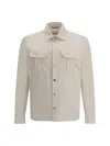 Brunello Cucinelli Men Shirt-style Outerwear Unlined In Water-repellent Microfibre With Heat Tapes