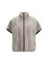 Brunello Cucinelli Sheepskin Jacket With Adjustable Drawstring Waist In Brown