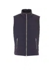 Brunello Cucinelli Dark Blue Nylon Down Jacket In Blue