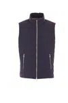 Brunello Cucinelli Dark Blue Nylon Down Jacket In Blue