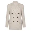 Brunello Cucinelli Wool Double-breasted Jacket With Peak Lapels In Neutral
