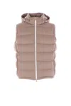 Brunello Cucinelli Men Sleeveless Wool Down Jacket With Detachable Hood In Neutral