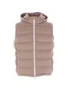 Brunello Cucinelli Men Sleeveless Wool Down Jacket With Detachable Hood In Neutral