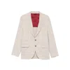 Brunello Cucinelli Pinstripe Blazer In Neutral