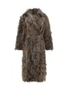 Brunello Cucinelli Fil Coupe Jacquard Fringe Belted Trench Coat In Brown