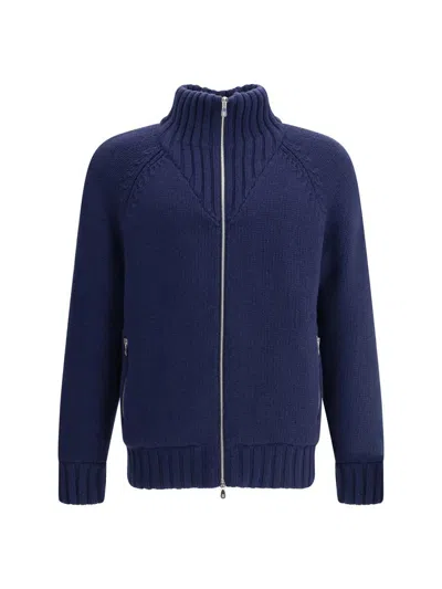 Brunello Cucinelli Long Sleeve Casual Jacket In Blue