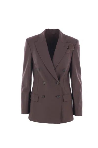 Brunello Cucinelli Jackets In Burgundy