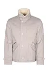 Brunello Cucinelli Collared Button-fastening Jacket In Neutral