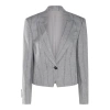Brunello Cucinelli Grey Single-breasted Jacket With Peak Revers In Wool Blend Woman
