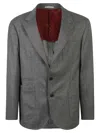 Brunello Cucinelli Man Blazer Grey Size 46 Virgin Wool In Animal Print