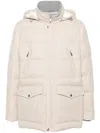Brunello Cucinelli Knit Insert Down Jacket Puffer Jackets Beige