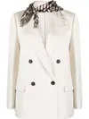 Brunello Cucinelli Double-breasted White Jacket With Notched Lapel In White