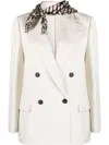 Brunello Cucinelli Double-breasted White Jacket With Notched Lapel In White