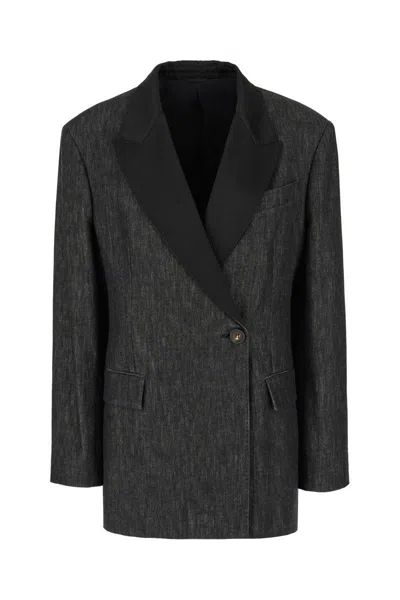 Brunello Cucinelli Jackets & Vests In Black Denim