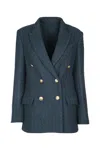 Brunello Cucinelli Cashmere Suit-type Jacket In Blue
