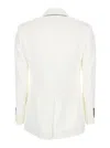 BRUNELLO CUCINELLI WHITE DOUBLE-BREASTED BLAZER WITH BUTTONS IN COTTON WOMAN