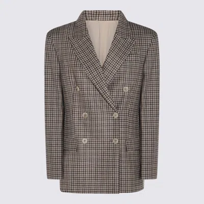 BRUNELLO CUCINELLI JACKETS BEIGE/MARRONE/BROWN