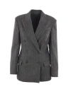 Brunello Cucinelli Women's 'chevron Wool Carded Techno Jacket' In Black+panama+grey