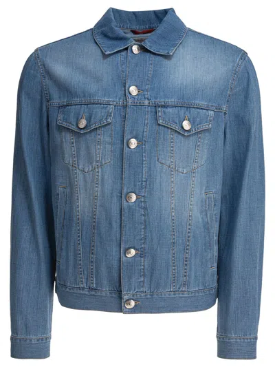 Brunello Cucinelli Denim Four-pocket Jacket In Blue