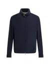 Brunello Cucinelli Men Water-repellent Jacket With Removable Hood In Blue